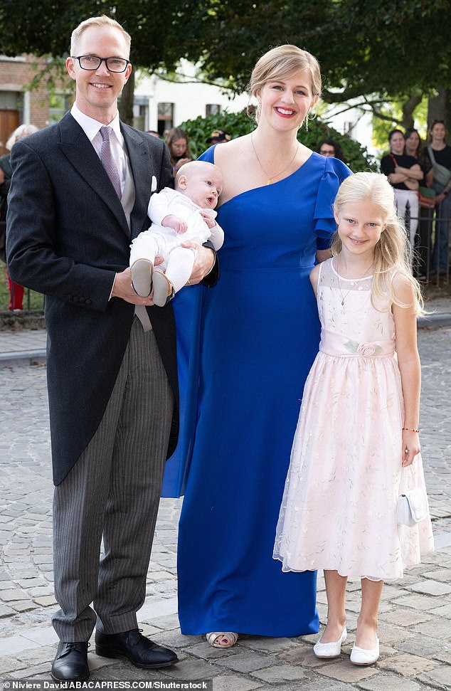 Archduke Imre of Habsburg-Lorraine (brother of the Groom) and Archduchess Kathleen of Habsburg-Lorraine attend the wedding party with their children