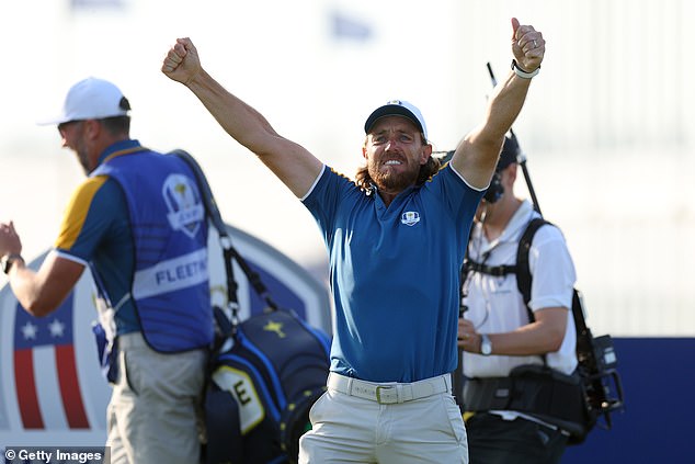 Tommy Fleetwood guaranteed Europe half a point on the 16th hole to secure the Ryder Cup