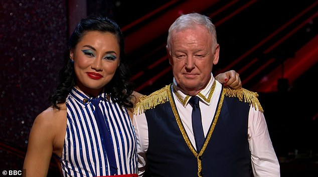 All around: Les looked disappointed after failing to impress the judges on Sunday night