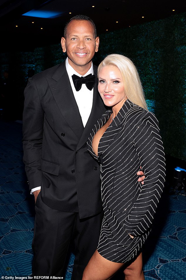 Alex Rodriguez, 48, chose a classic tuxedo for the big night.  He was joined by his girlfriend, Canadian fitness instructor Jaclyn Cordeiro, who showed off her toned legs in a black and white tuxedo-inspired mini dress.