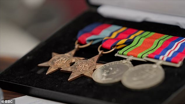 Money: Expert Raj estimated the two football caps at between £1,200 and £1,500, and the four war medals at £80 to £120 each