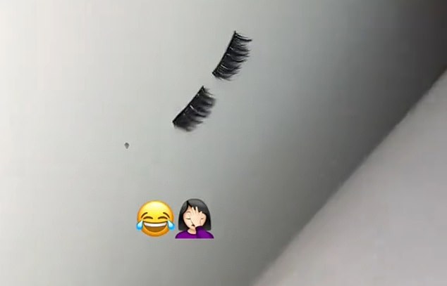 One of the most disturbing finds for Giullianna was a pair of false eyelashes stuck to the wall above one of the beds.