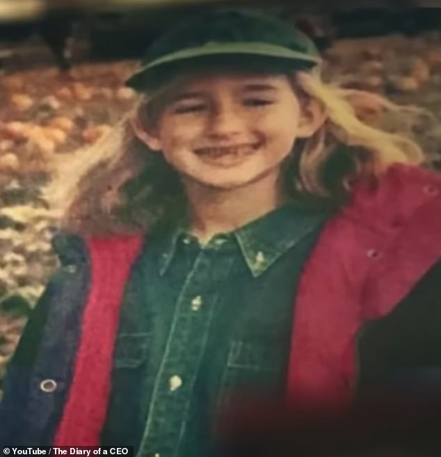 Codie (pictured as a child) noted that she started buying up companies in the hope that she could escape the corporate world