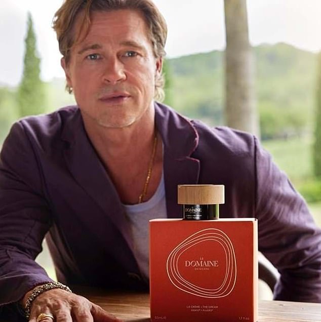 Entrepreneurial spirit: Pitt, 59, developed the Le Domaine brand in collaboration with the Perrin family, the same vintners behind his Château Miraval wines, and the products are all based on the antioxidant power of grapes