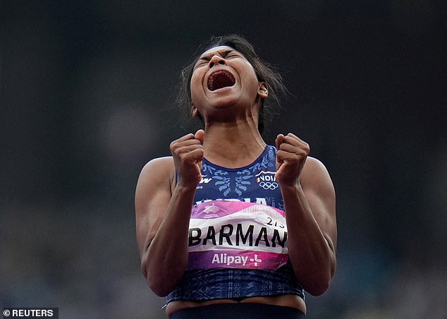 Swapna Barman (photo) narrowly missed a podium place