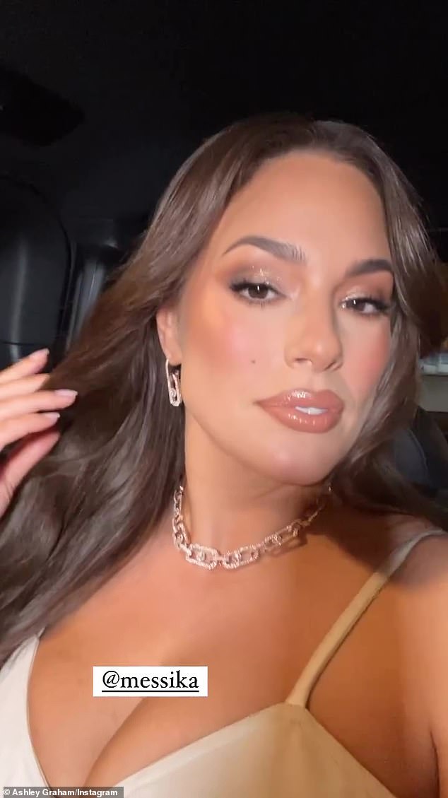 Up close and personal: The model gave her 21.5 million Instagram fans and followers a glimpse into her ride from the hotel to the Messika Fashion Show