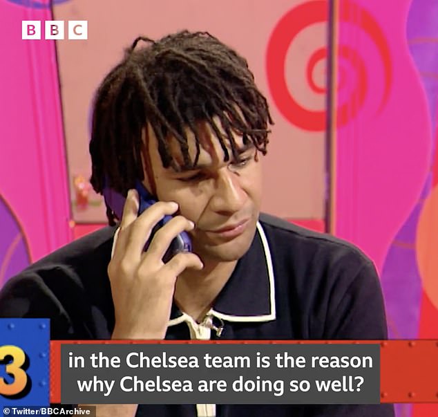 Chelsea football star Ruud Gullit speaks on the phone with viewers on Live and Kicking