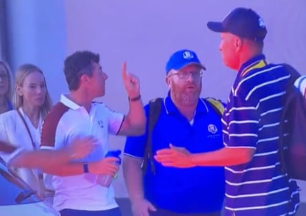 Rory McIlroy and Jim 'Bones' Mackay in a confrontation in a heated parking lot