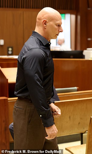 Gatt was seen during the hearing with his trademark shiny, bald skin and wearing a black shirt and brown pants