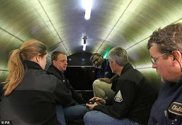 Pictured: File photo of the inside of the OceanGate Expeditions submarine currently missing with five people on board