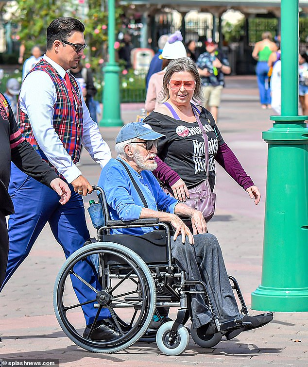 Day out: The couple enjoyed some quality time together at the theme park