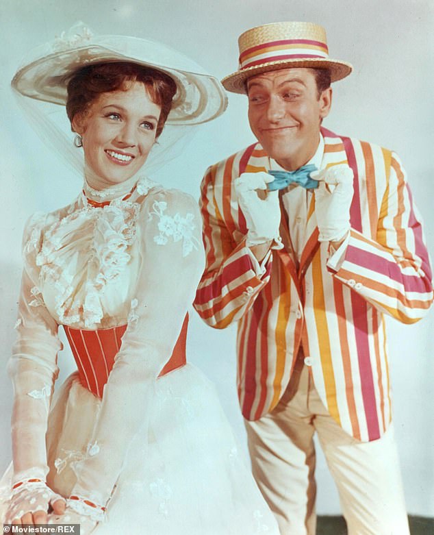 Iconic: Van Dyke portrayed Cockney all-rounder Bert alongside Julie Andrews in Robert Stevenson's 1964 Disney classic Mary Poppins