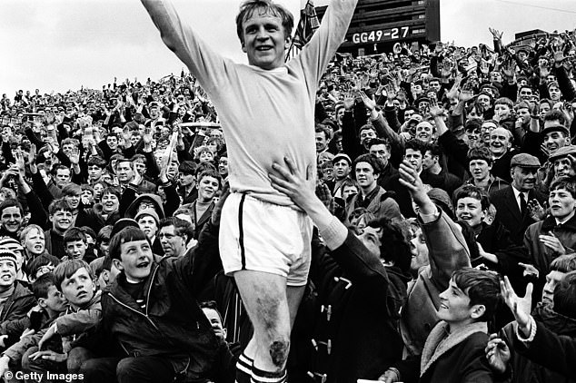 Lee is pictured after scoring the goal that won City the championship in 1968