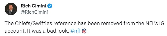 1696297255 448 NFL changes its social media bios to include Taylor Swift