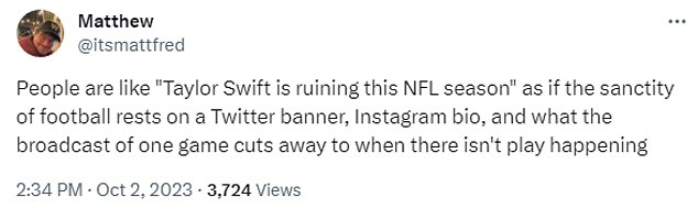 1696297260 46 NFL changes its social media bios to include Taylor Swift