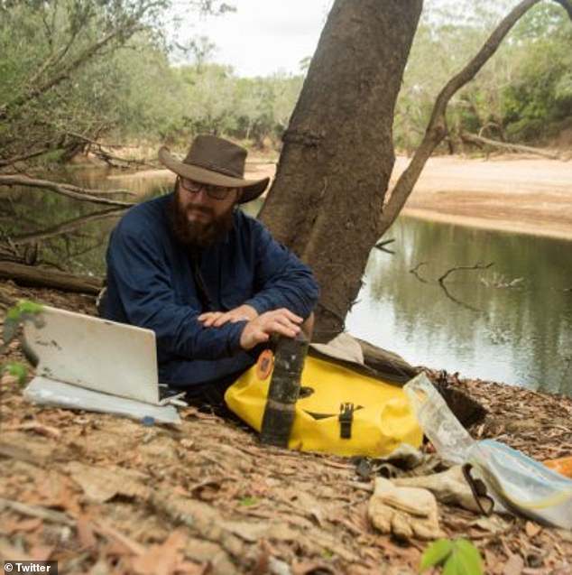 Dr.  Cameron Baker (pictured), a crocodile specialist at the University of Darwin, believes crocodiles could confuse the sounds of helicopters with mating calls from other crocodiles
