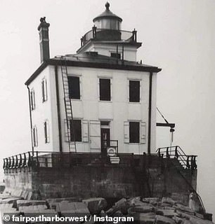 The lighthouse is pictured above in the 1900s