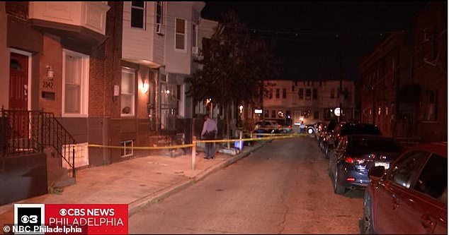 The incident happened overnight in Philly and left the 39-year-old collapsed on the street outside his Point Breeze home (seen here), police said.