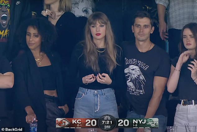 The joke was in reference to Swift attending the Jets vs Chiefs game on Sunday