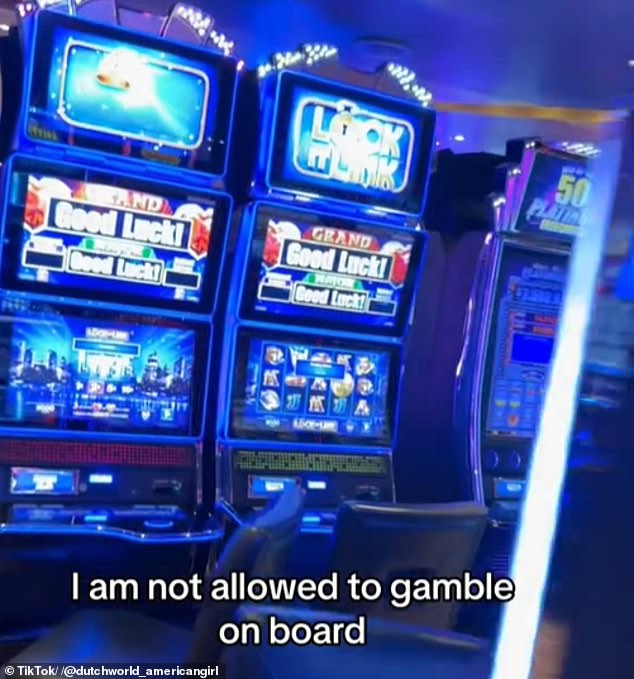 One of the activities that Christine cannot participate in as a 'crew member' is gambling