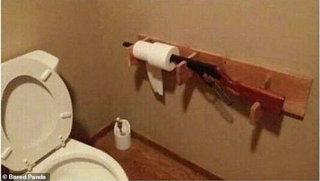 That works?  One creative person doubled a gun as a toilet paper holder in his bathroom