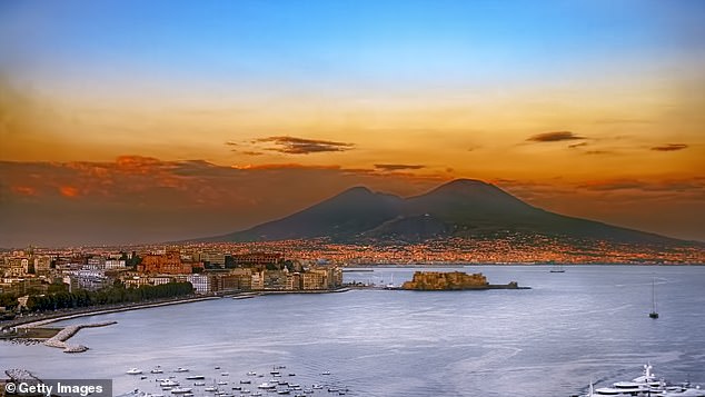 Naples is flanked on both sides by volcanoes: Campi Flegrei to the west and Vesuvius (photo) to the east