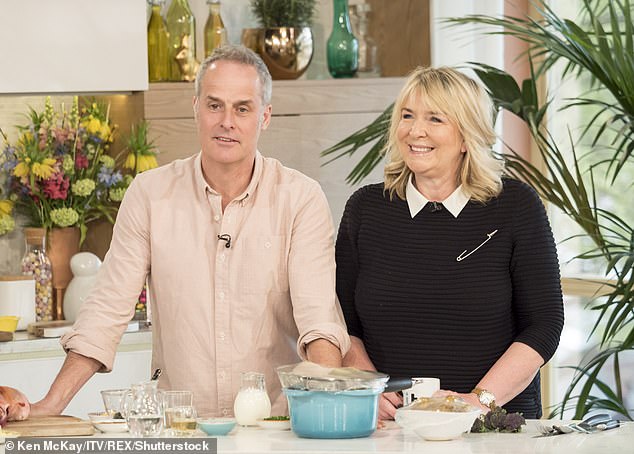 Also: In July, Fern revealed she has 'entered a new phase of her life' as she is no longer married and her children are grown (pictured with ex-husband Phil Vickery in 2017)