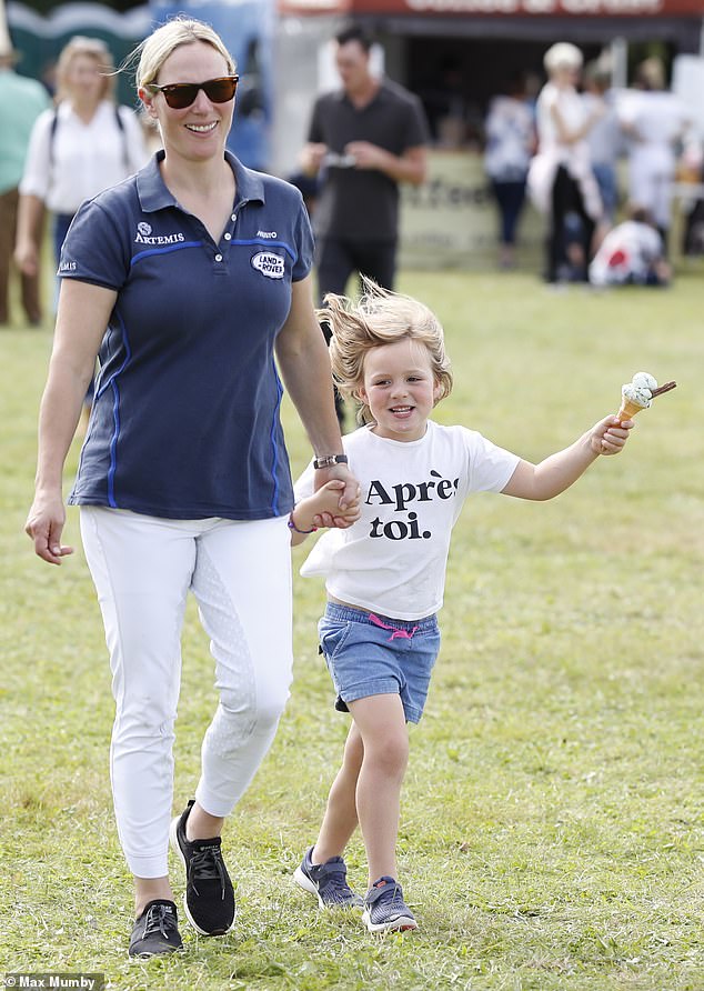 Two years later, Zara (pictured with Mia in 2019) discussed the devastation of losing the baby in an interview with the Sunday Times and revealed she had suffered a second miscarriage before becoming pregnant with daughter Lena, now five.