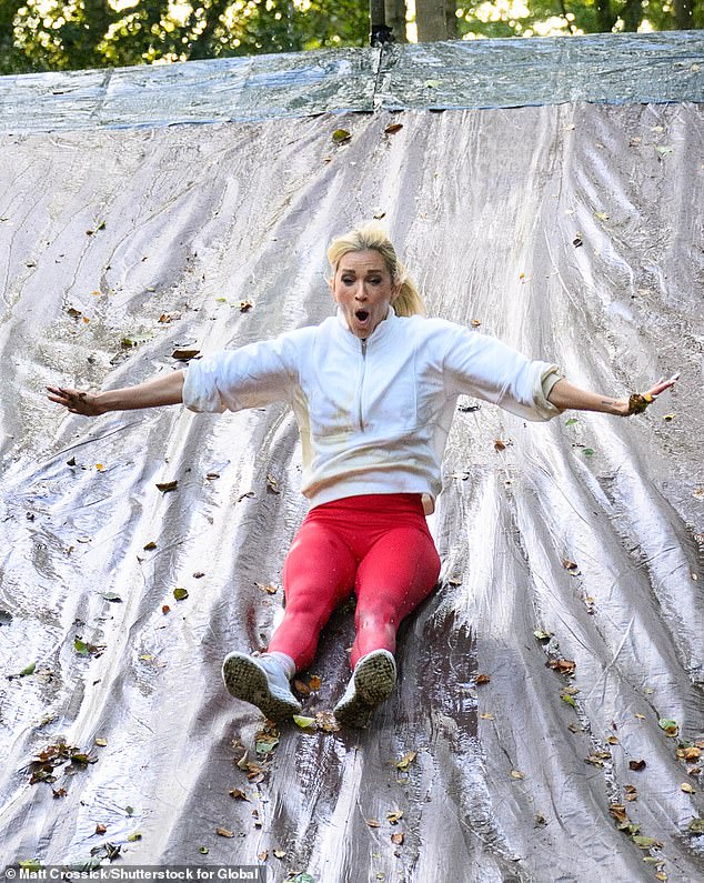 Tricky: And after Amanda kicked off Monday by climbing the Blackpool Tower, Ashley took up the challenge