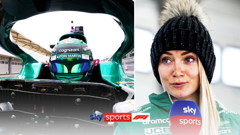 Hawkins compares a Formula 1 car to a 'spaceship' after becoming the first woman to test an F1 car in five years