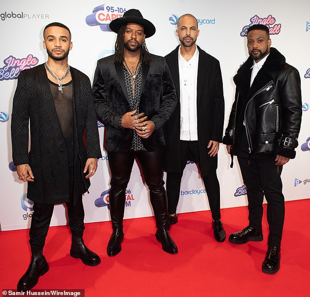 Sad news: Aston (left with bandmates Oritse Williams, Marvin Humes and JB Gill in 2021) took to Instagram to share a touching, heartfelt message after Jack tragically passed away