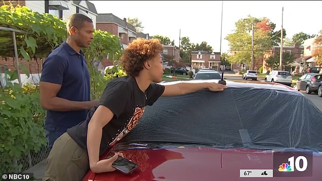 Bullock shows the damage to a reporter from NBC Philadelphia