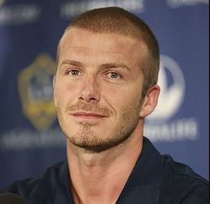 Old times: Beckham models a skinhead – one of his favorite looks – during his time with Los Angeles Galaxy