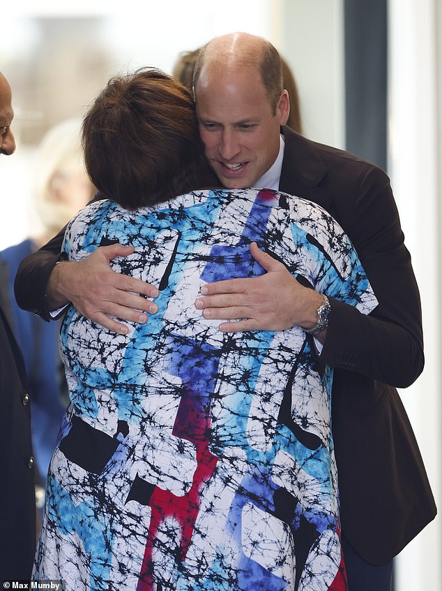 The future king was met with lines of female fans waiting for their turn to hug the father of three