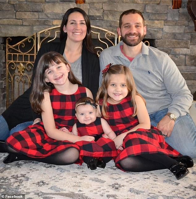 Charlotte (right) as a younger child with her mother Trisha, father David and sisters