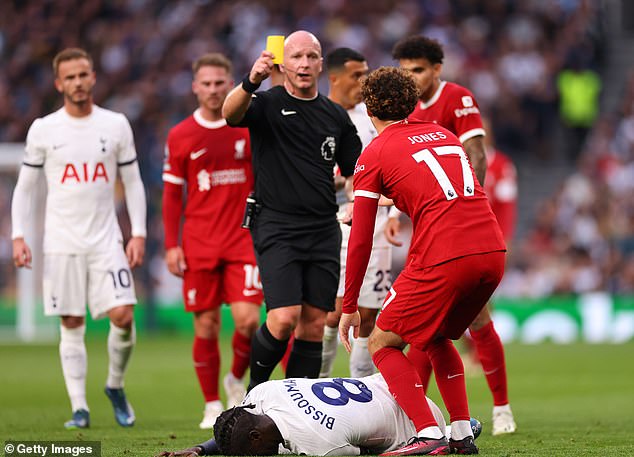 Jones was initially shown a yellow card, but referee Simon Hooper was shown a red card after reviewing frame-by-frame replay