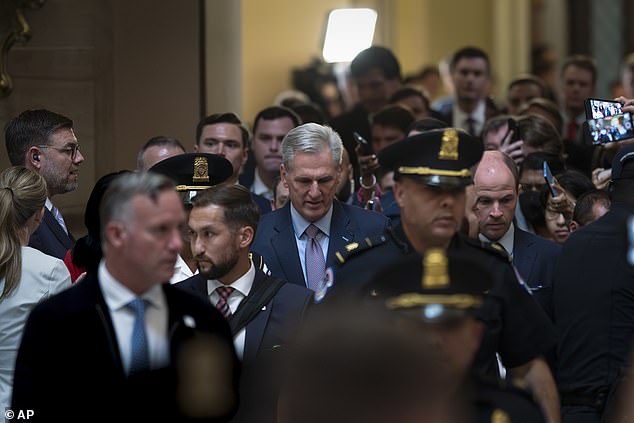 Kevin McCarthy is seen leaving the House after the vote to remove him as Speaker