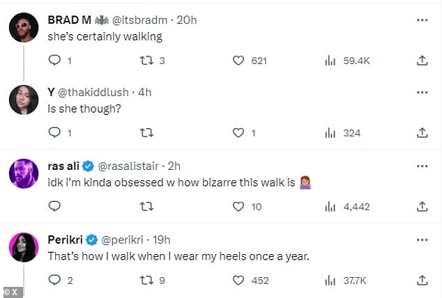 Savage: Many fans were quick to joke about the Paris walk on X, formerly known as Twitter, with one comparing it to their own annual attempt at wearing heels