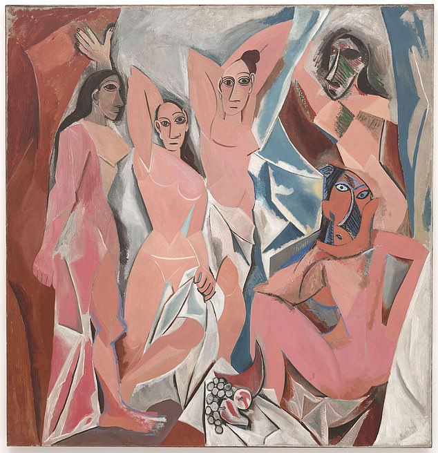 Picasso's famous painting Les Demoiselles d'Avignon, featuring five naked prostitutes from a brothel in Barcelona