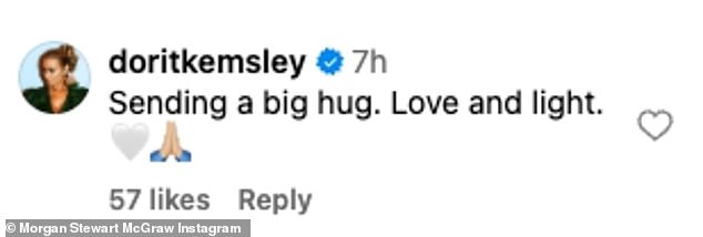 Hugs: The Real Housewives of Beverly Hills star Doris Kemsley wrote, “Sending a big hug.  Love and light'