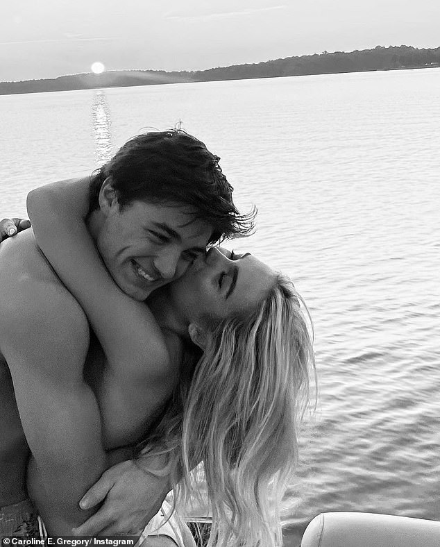 Birthday girl: The TikToker also wished her boyfriend a happy birthday last month in a gushing Instagram post and shared a number of black and white snaps