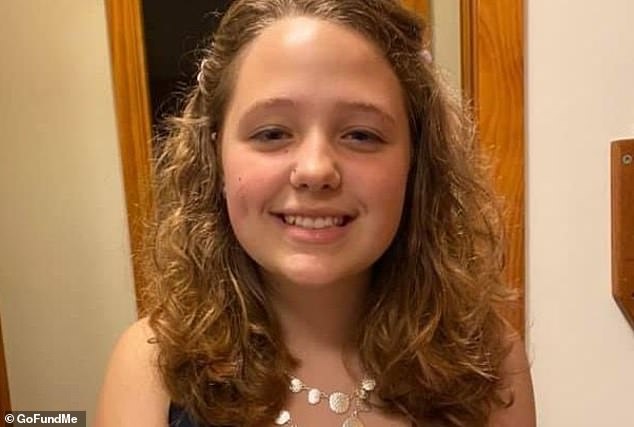 Police say Crumbley's first victim was freshman Phoebe Arthur (pictured), who was shot in the face but miraculously survived.  A total of thirteen people were shot, four of whom were killed