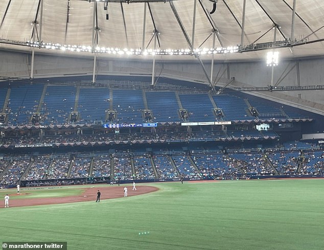 A photo posted by a fan who attended the game shows the vast number of empty seats