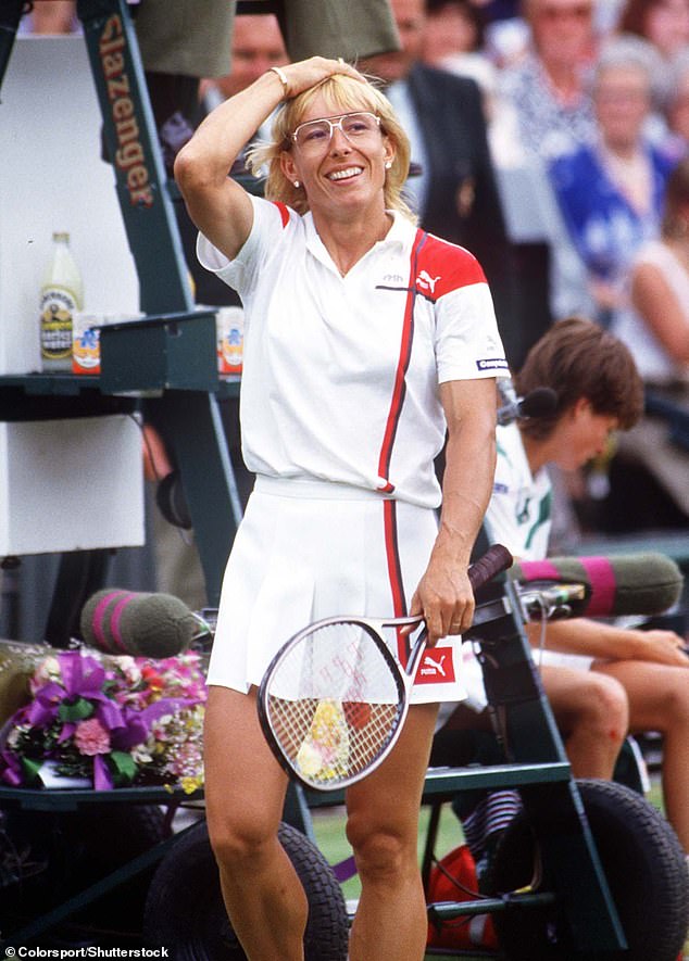 Martina Navratilova after winning the women's singles final, 1986 Wimbledon Tennis Championship