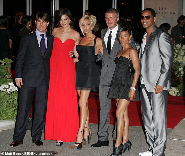 Event: Several Hollywood stars attended the bash (L-R, Tom Cruise, Katie Holmes, Victoria, David, Jada Pinkett-Smith and Will Smith)