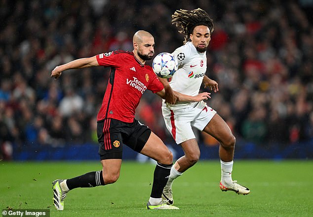 New signing Sofyan Amrabat had to play out of position at left back due to injuries to Shaw, Tyrell Malacia and Sergio Reguilon