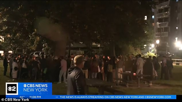 The celebration of the activist's life was held across the street from his home in Brooklyn's Bed-Stuy neighborhood