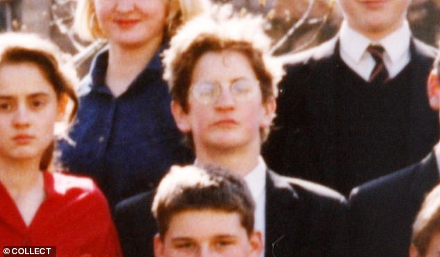 Robin Gunningham (centre) pictured as a Bristol Cathedral School pupil, aged 15 in the summer of 1989