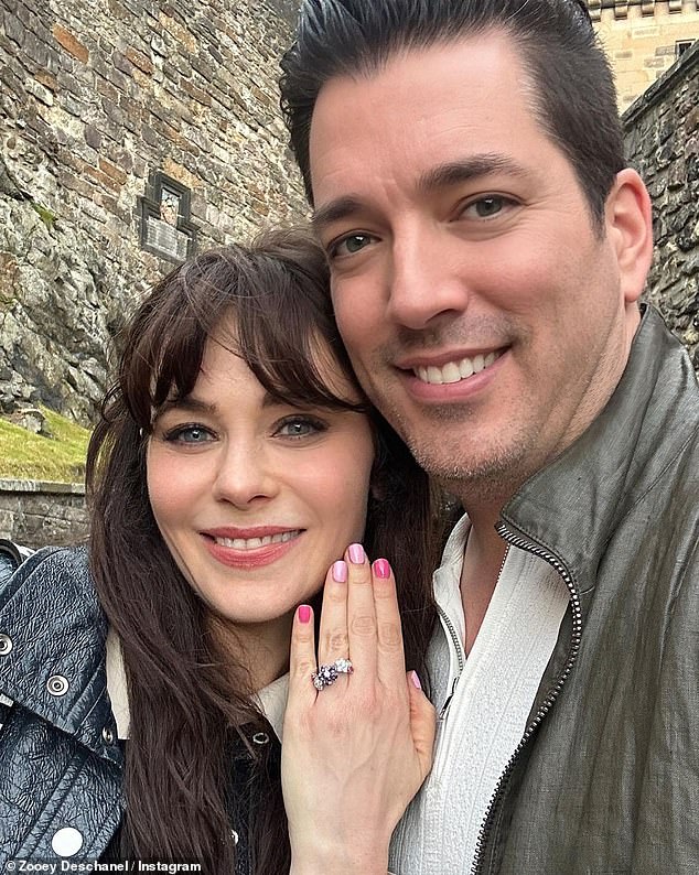 Off the market: The New Girl star showed off her sparkling engagement ring on Instagram when the Property Brother popped the question in August