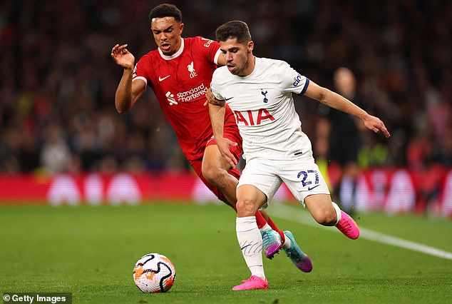 The 24-year-old featured in Tottenham's 2-1 win against Liverpool on Saturday